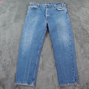 VTG Levis 505 Men‎ 42x32 Light Wash Red Batwing USA Orange Tab 40505-0215 80s